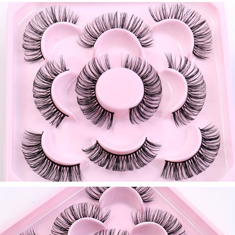 5 Pairs Faux Mink Lashes DD Curl Natural Volume False Eyelashes