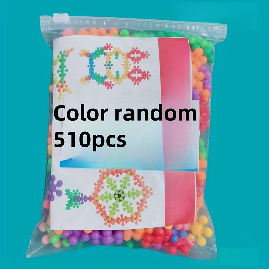 3D Snowflake Building Blocks Set Mixed Plastic Puzzle DIY Educational Toy