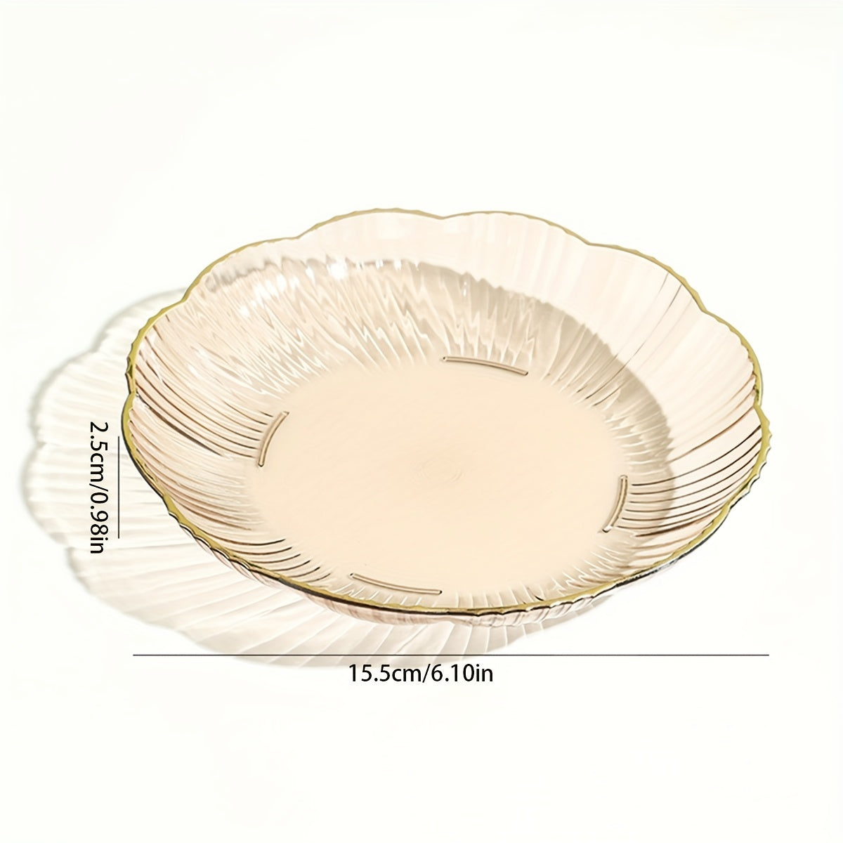 Flower-shaped Bone Dish Golden Edge Plate for Snacks or Fruits