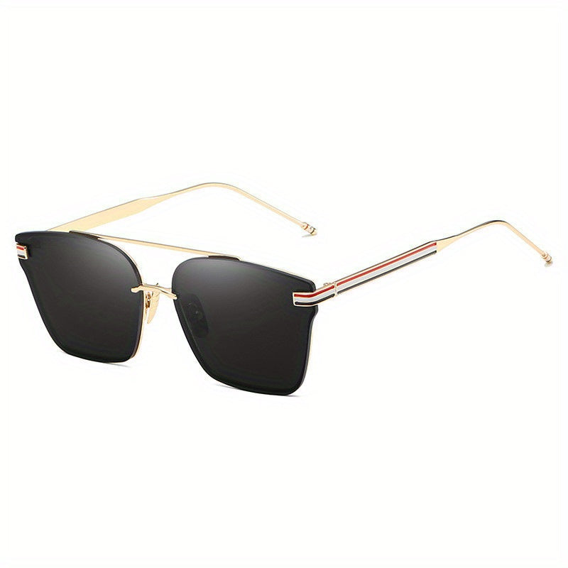 Square Striped UV400 Sunglasses for Driving Vacation Travel
