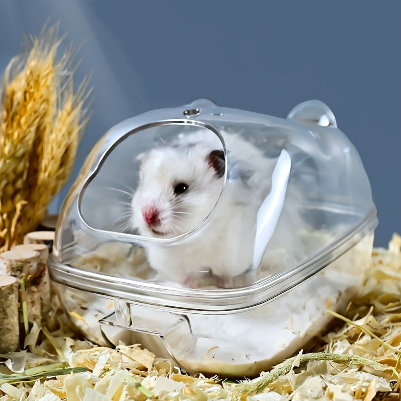 Transparent Hamster Sand Bath Container for Easy Cleaning