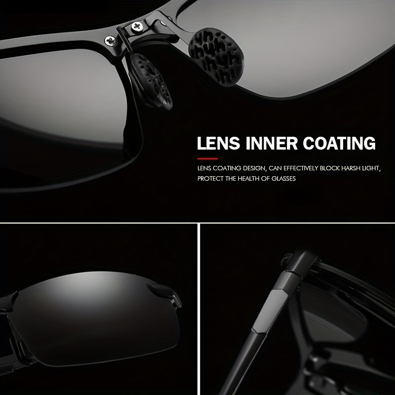 Men's Polarized Night Vision Sunglasses Driving Fishing Riding Sports Sunglasses