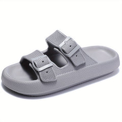 Men's Cozy Slides with Double Hook & Loop Fasteners
