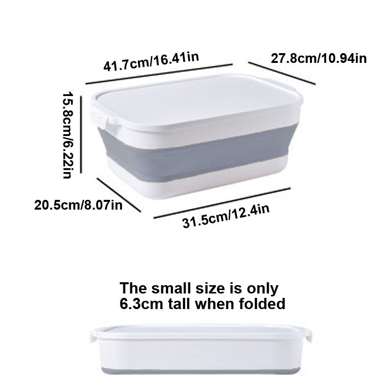 Foldable Plastic Storage Box with Cover for Camping and Household