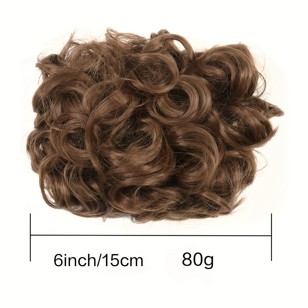 Messy Curly Hair Bun Comb Extension Easy Stretch Clip Hair Piece