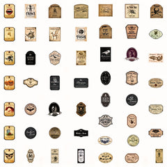 50Pcs Retro Halloween Series Stickers Waterproof DIY Stickers