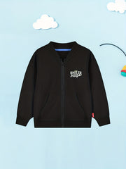 Boys Letter Print Jacket Zip Up Kids Clothing
