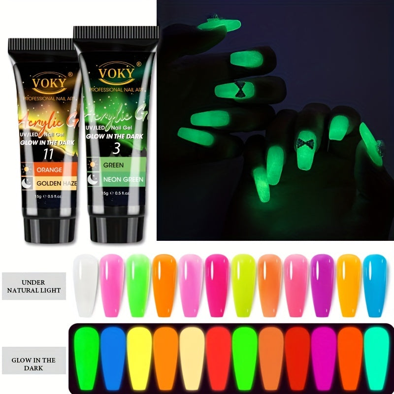 Poly Gel Nail Set 12 Colors 15g Neon Builder Poly Nail Gel Nail Enhancement Set