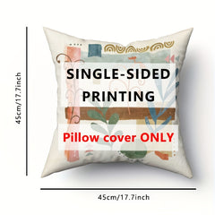 4pcs Retro Geometric Throw Pillow Covers Flower Plant Print