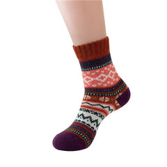 Breathable Women's Crew Socks Retro Style Casual Wear