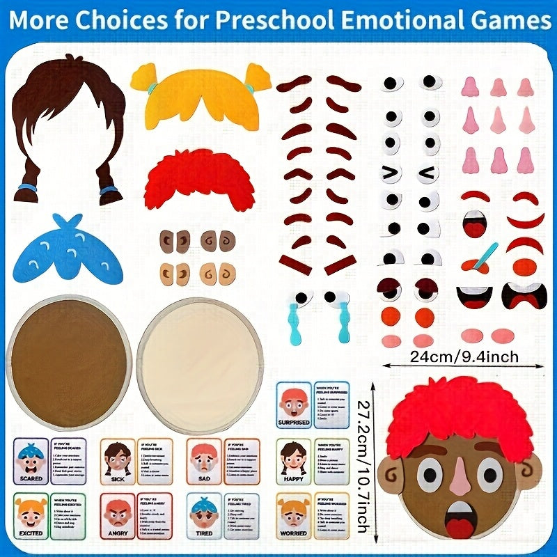 DIY Emotion Recognition Game Set with Expression Cards & Face Panels
