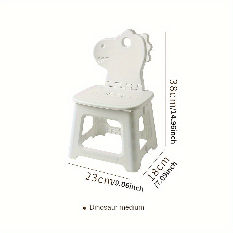 1pc Cartoon Backrest Chair Plastic Folding Outdoor Creative Stool