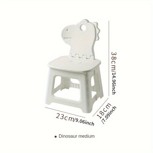 1pc Cartoon Backrest Chair Plastic Folding Outdoor Creative Stool
