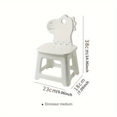 1pc Cartoon Backrest Chair Plastic Folding Outdoor Creative Stool