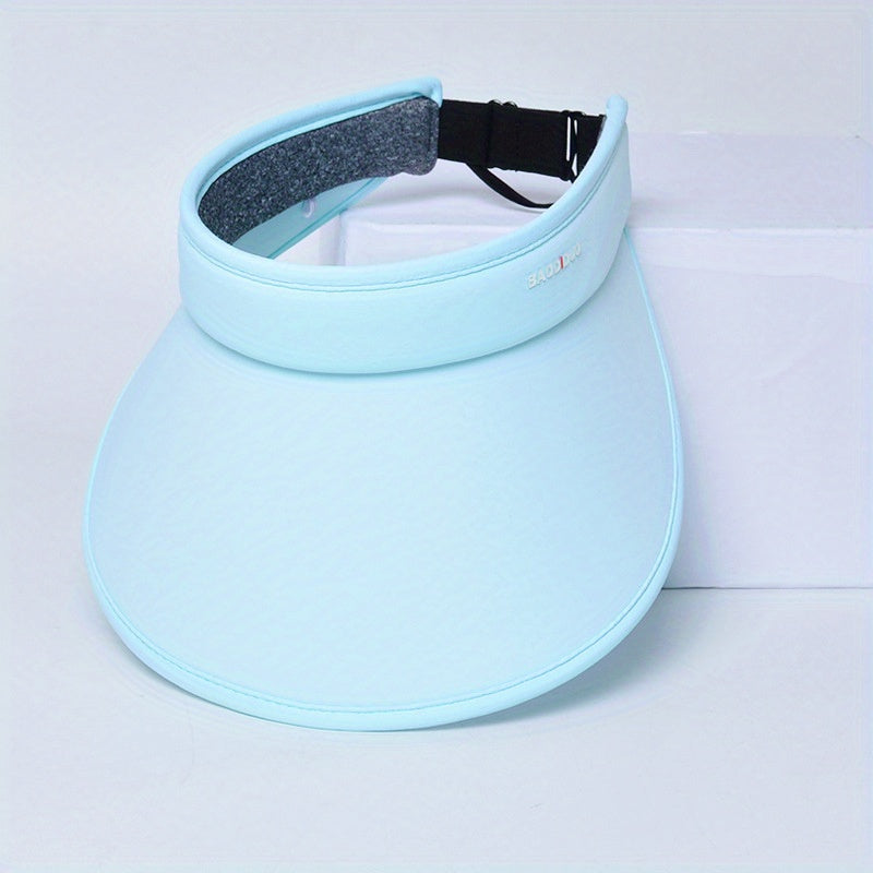 Solid Visor Hat Casual Ponytail Sun Hat UV Protection Foldable
