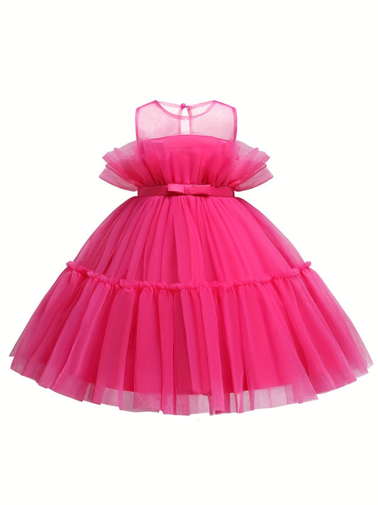 Toddler Girls Princess Dress with Hot Mesh Girls Holiday Dress