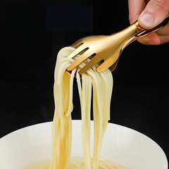 Stainless Steel Food Clip 3-In-1 Fork & Spoon Tong Kitchen BBQ Tong