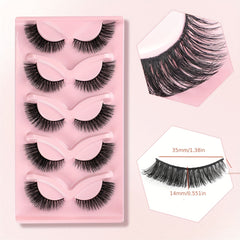 Fluffy Cat Eye False Eyelashes Natural Look Wispy Curl Strip Lashes