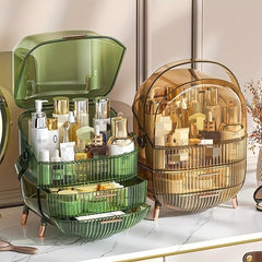 Waterproof Makeup Organizer with Lid and Drawers