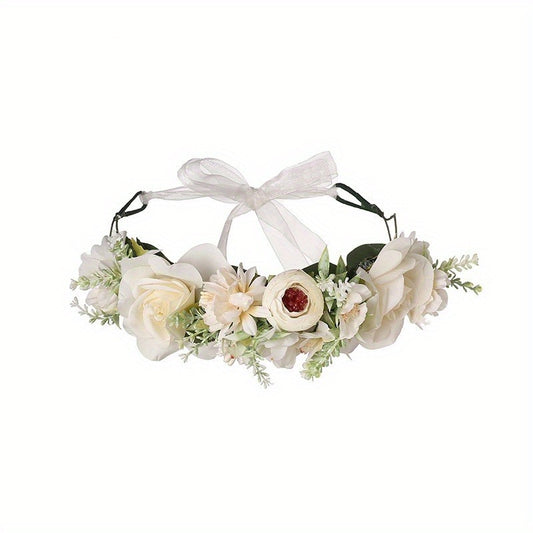 Flower Garland Hair Hoop Rose Flower Hawaii Headdress