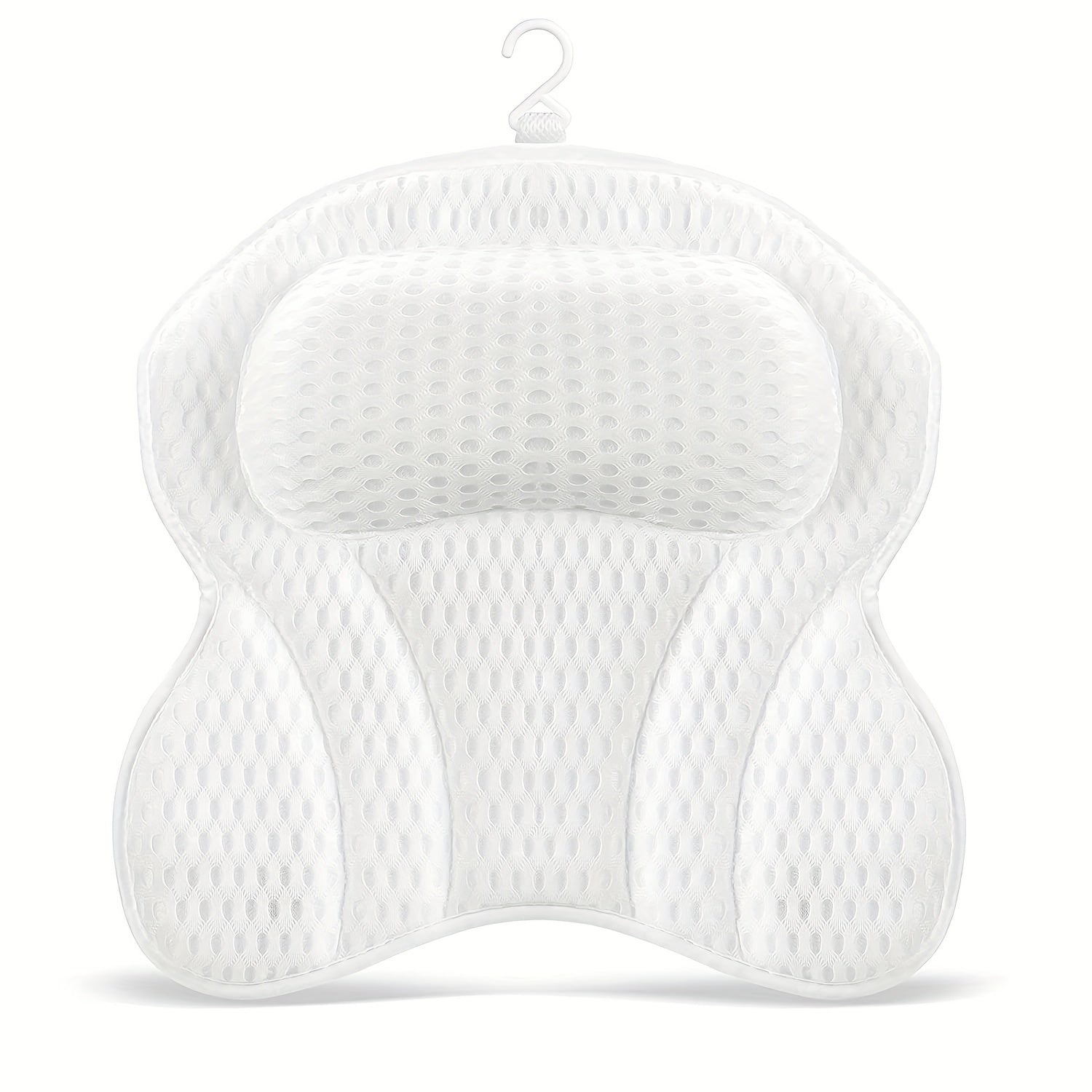 4D Air Net Soft Anti slip Bathtub Pillow with 6 Suction Cups