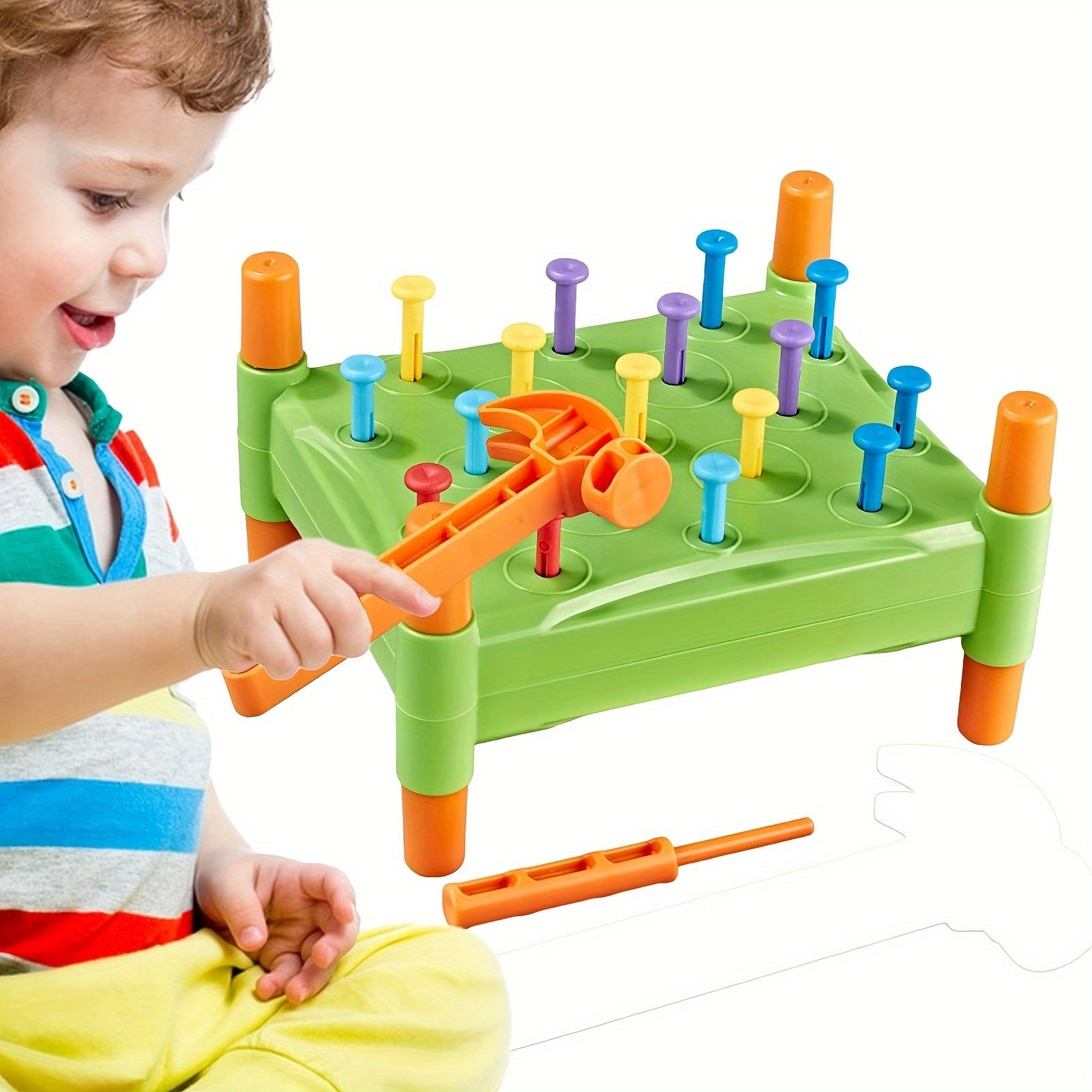 Educational Hammering Toy for Ages 3 PP Plastic Pegboard Game