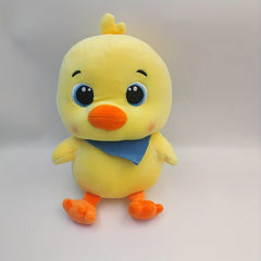 Yellow Chick Plush Toy with Bandana Soft Polyester Decor