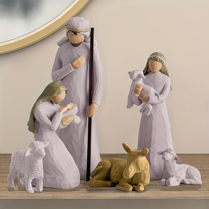 Nativity Resin Figurine Set Hand painted Nativity Figure Gift Decoration