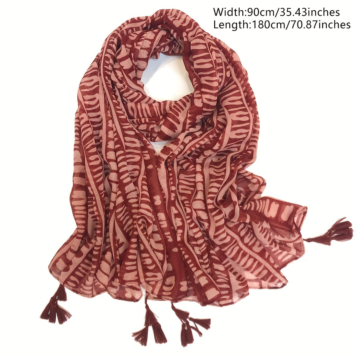 Thin Breathable Tassel Scarf Print Windproof Sunproof Shawl