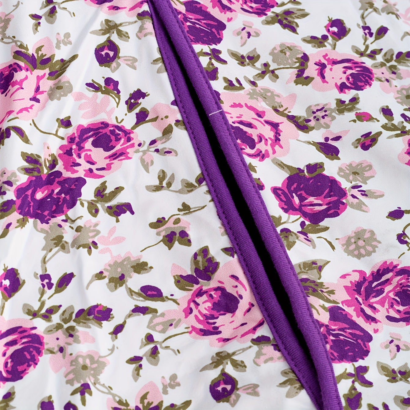 Girls Purple Floral Print Car Seat Sunshade Cover Canopy