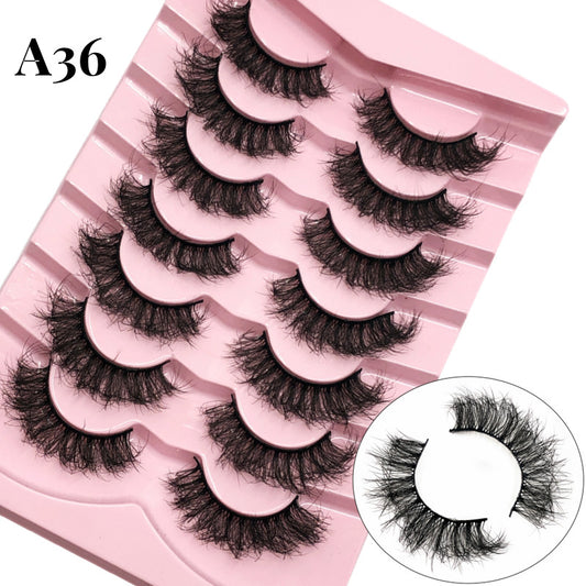 7 Pairs Fluffy 6D Faux Mink Wispy Eyelashes Natural Look False Lashes