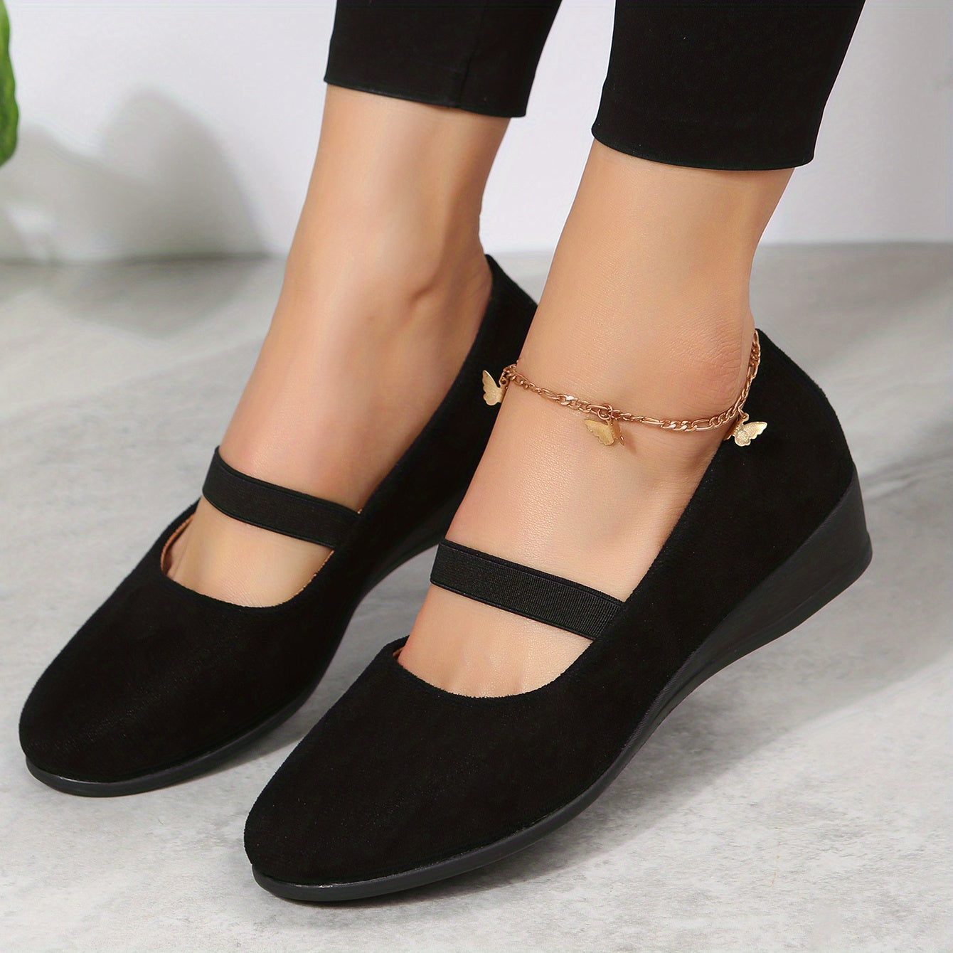 Women's Comfort Wedge Slip On Shoes Soft Sole Casual Walking Flats