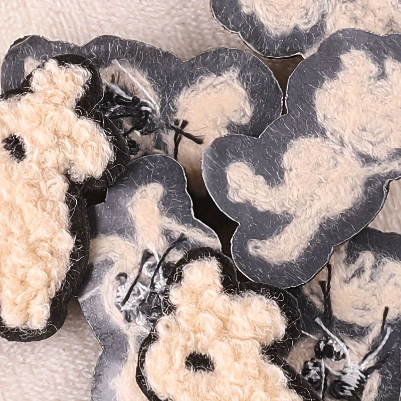 9pcs Little Rabbit Embroidery Iron on Cloth Stickers For Girls