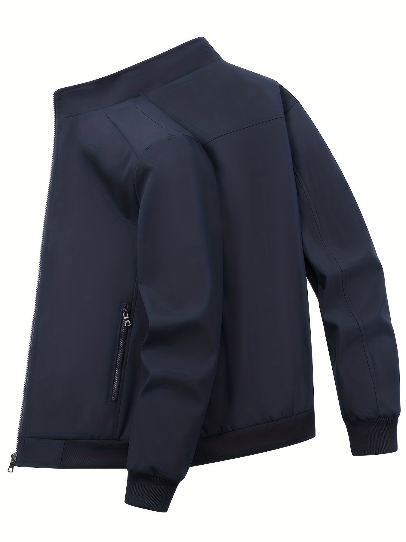 Men's Lightweight Windbreaker Jacket Stand Collar Zip Up Coat