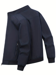 Men's Lightweight Windbreaker Jacket Stand Collar Zip Up Coat