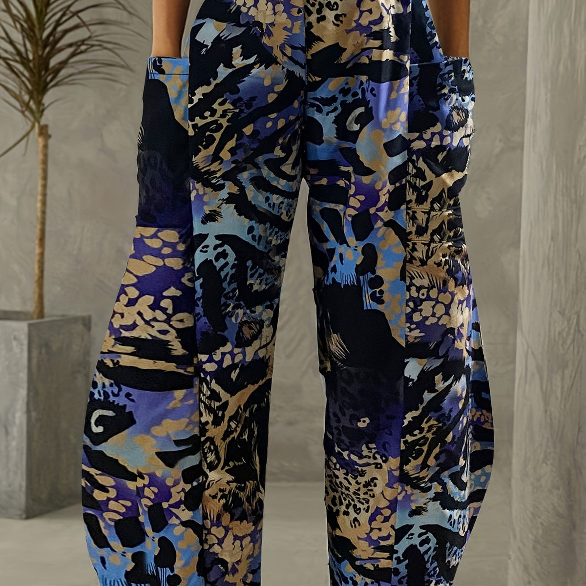  Retro Pants Women's Plus Wide Leg Trousers
