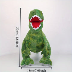 30cm Green T Rex Plush Toy & Figurine - Realistic Teeth - Perfect Gift