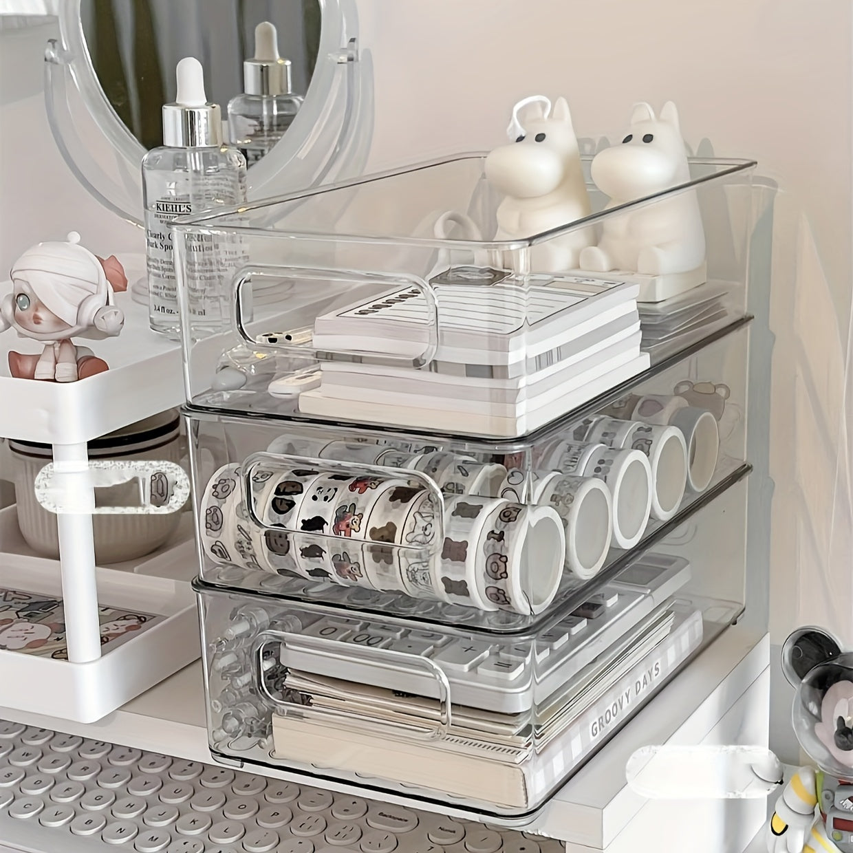 Acrylic Cosmetic Snack Storage Box Desktop Organizer