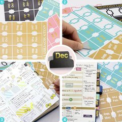48pcs Self Adhesive Month Stickers for Journal and Notebook