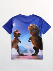 Boys' Dinosaur T Shirt 3D Print Short Sleeve Tee for Summer Outdoor Fun