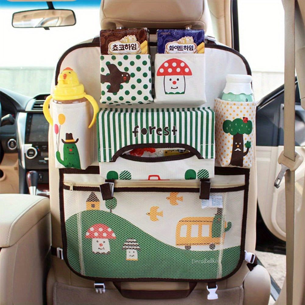 Cartoon Car Seat Back Storage Bag with Large Capacity