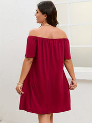  Women's Off Shoulder Short Sleeve Dress