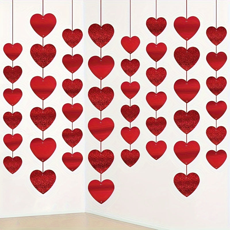 6 Heart Hanging Party Decorations Indoor/Outdoor