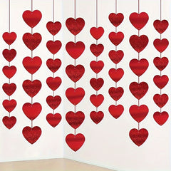 6 Heart Hanging Party Decorations Indoor/Outdoor
