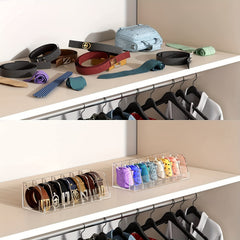 Acrylic Belt Storage Box 7 Grid Tie Belt Silk Scarf Display Rack