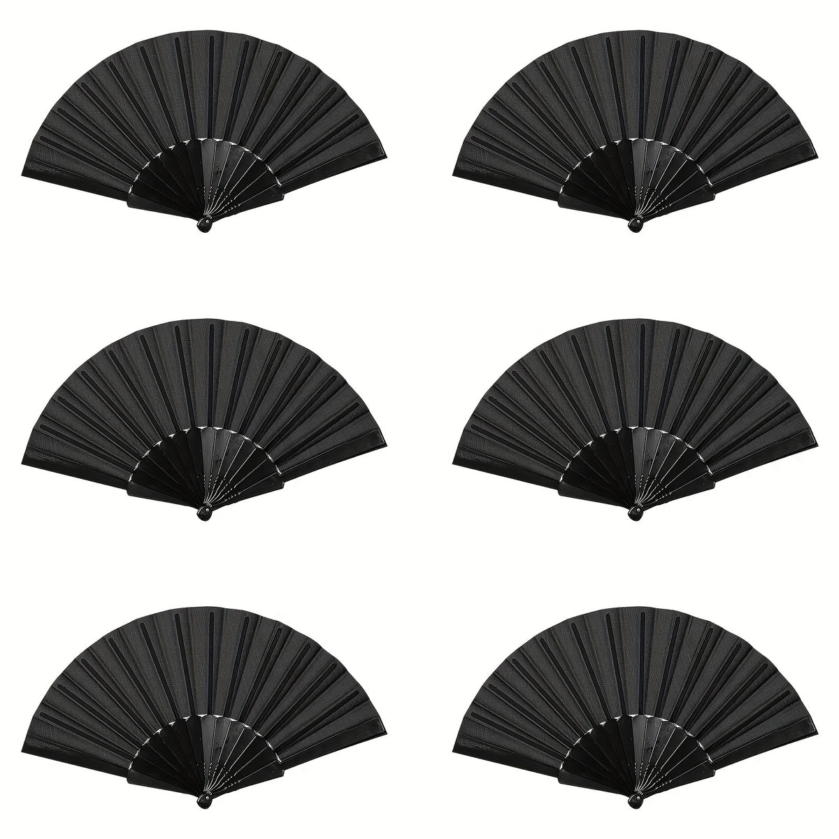6pcs Portable Bamboo Folding Wedding Fans