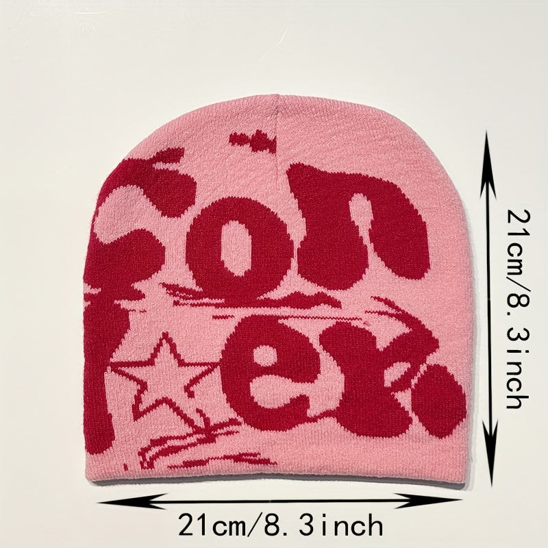 Sport Windproof Knit Beanie Hat With CON Letter Embroidery