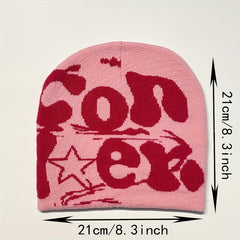 Sport Windproof Knit Beanie Hat With CON Letter Embroidery