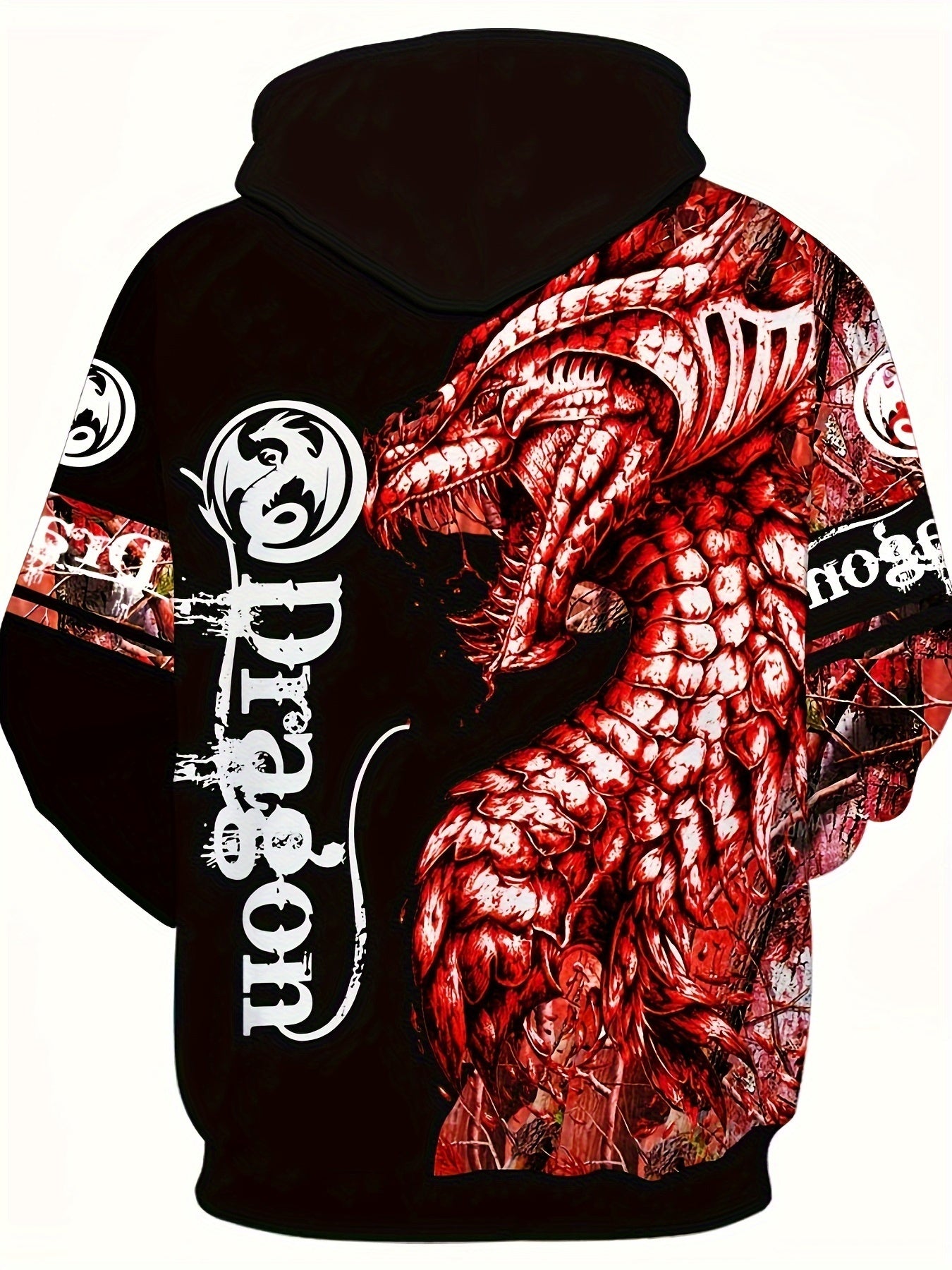 Daragon 3D Print Men's Zipper Hooded Jacket Casual