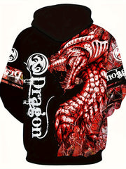 Daragon 3D Print Men's Zipper Hooded Jacket Casual